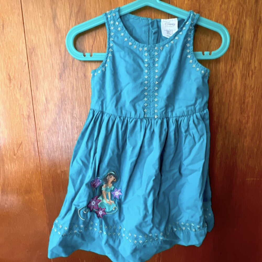 3/$20 Disney Store Princess Jasmine Dress Aqua and Applique